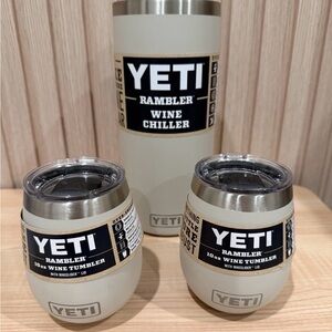 YETI Rambler Wine Chiller & 10oz  Wine Tumbler ‐ Cape Taupe- Set of 2